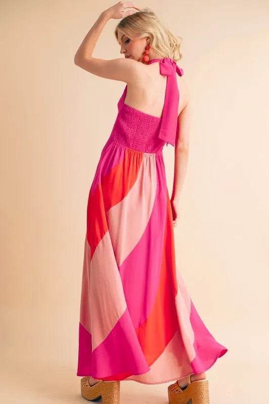 Aemi+Co Color Block Sleeveless Maxi Dress - Veloro