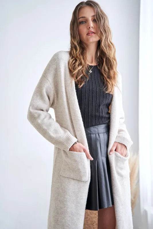 ADORA 2tone Sweater Open Cardigan - Veloro