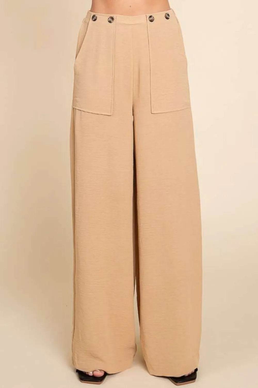 Culture Code Full Size High Waist Wide Leg Cargo Pants - Veloro