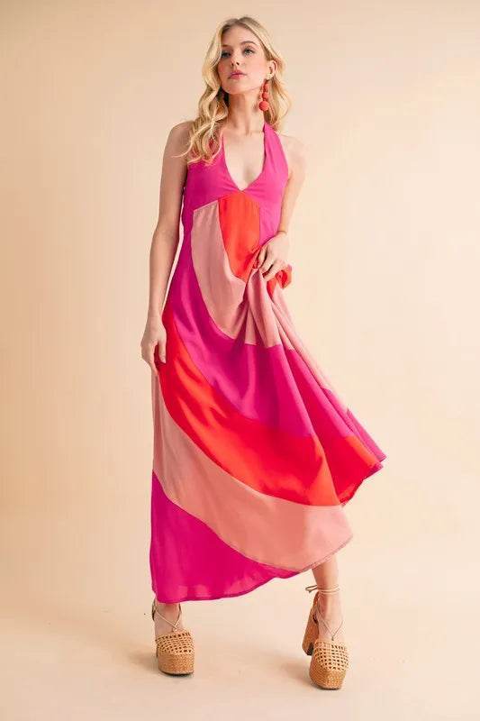 Aemi+Co Color Block Sleeveless Maxi Dress - Veloro