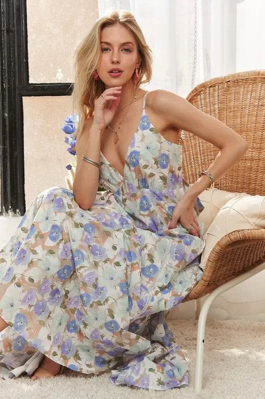 ADORA Bow Back Floral Cami Dress - Veloro