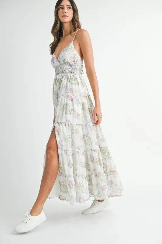 MABLE Floral Print Tiered Cami Maxi Dress - Veloro