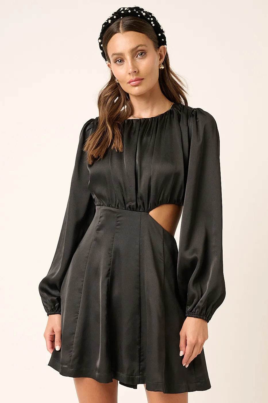 Mittoshop Satin Side Cutout Detail Mini Dress - Veloro