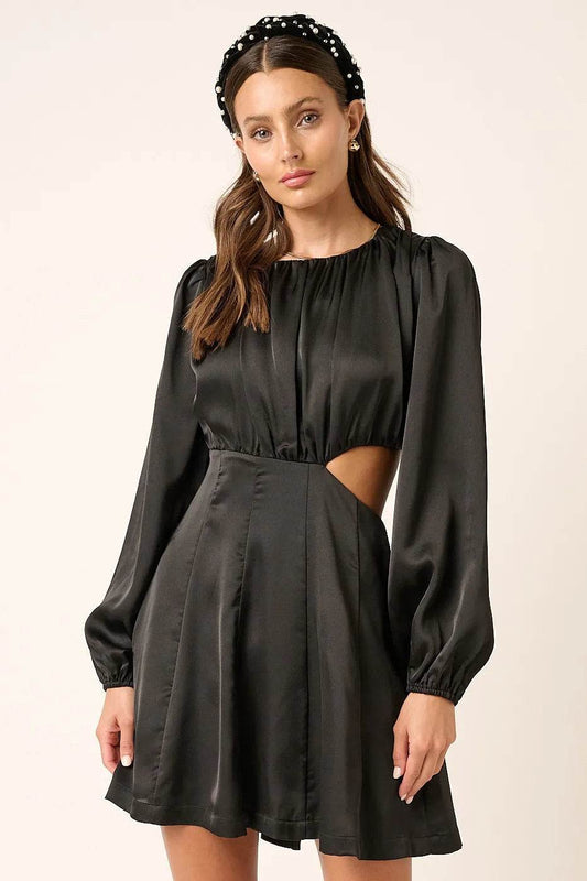 Mittoshop Satin Side Cutout Detail Mini Dress - Veloro