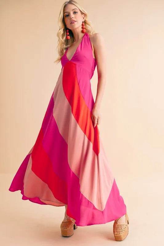 Aemi+Co Color Block Sleeveless Maxi Dress - Veloro
