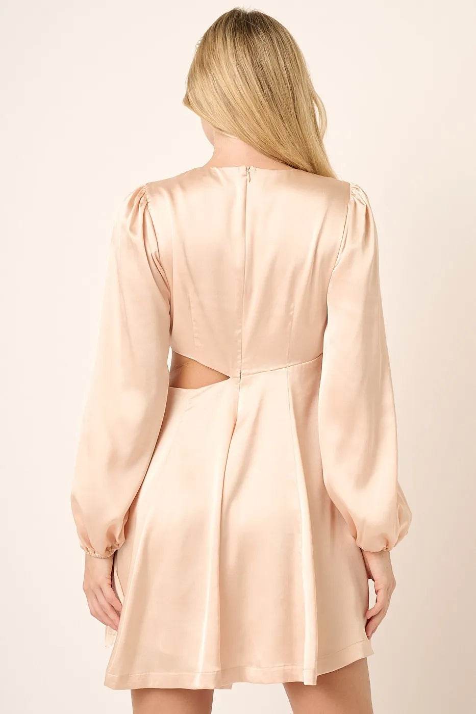 Mittoshop Satin Side Cutout Detail Mini Dress - Veloro