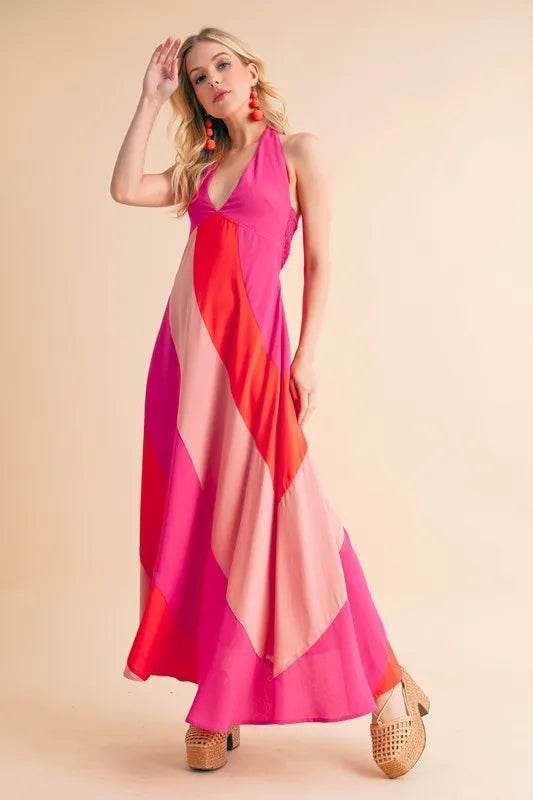 Aemi+Co Color Block Sleeveless Maxi Dress - Veloro