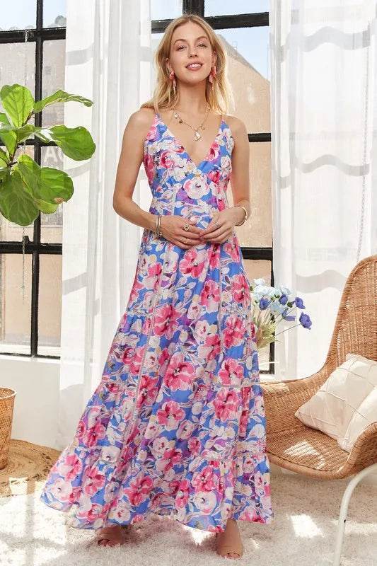 ADORA Bow Back Floral Cami Dress - Veloro