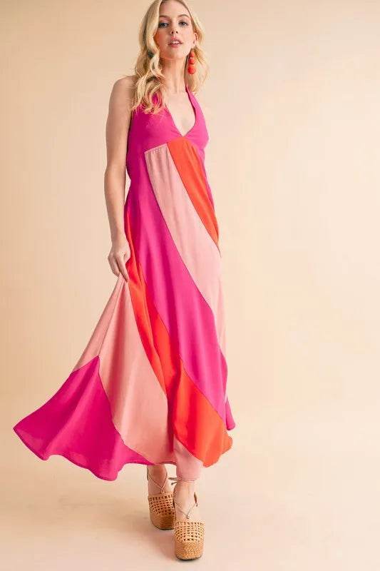 Aemi+Co Color Block Sleeveless Maxi Dress - Veloro