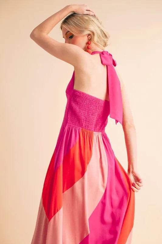 Aemi+Co Color Block Sleeveless Maxi Dress - Veloro