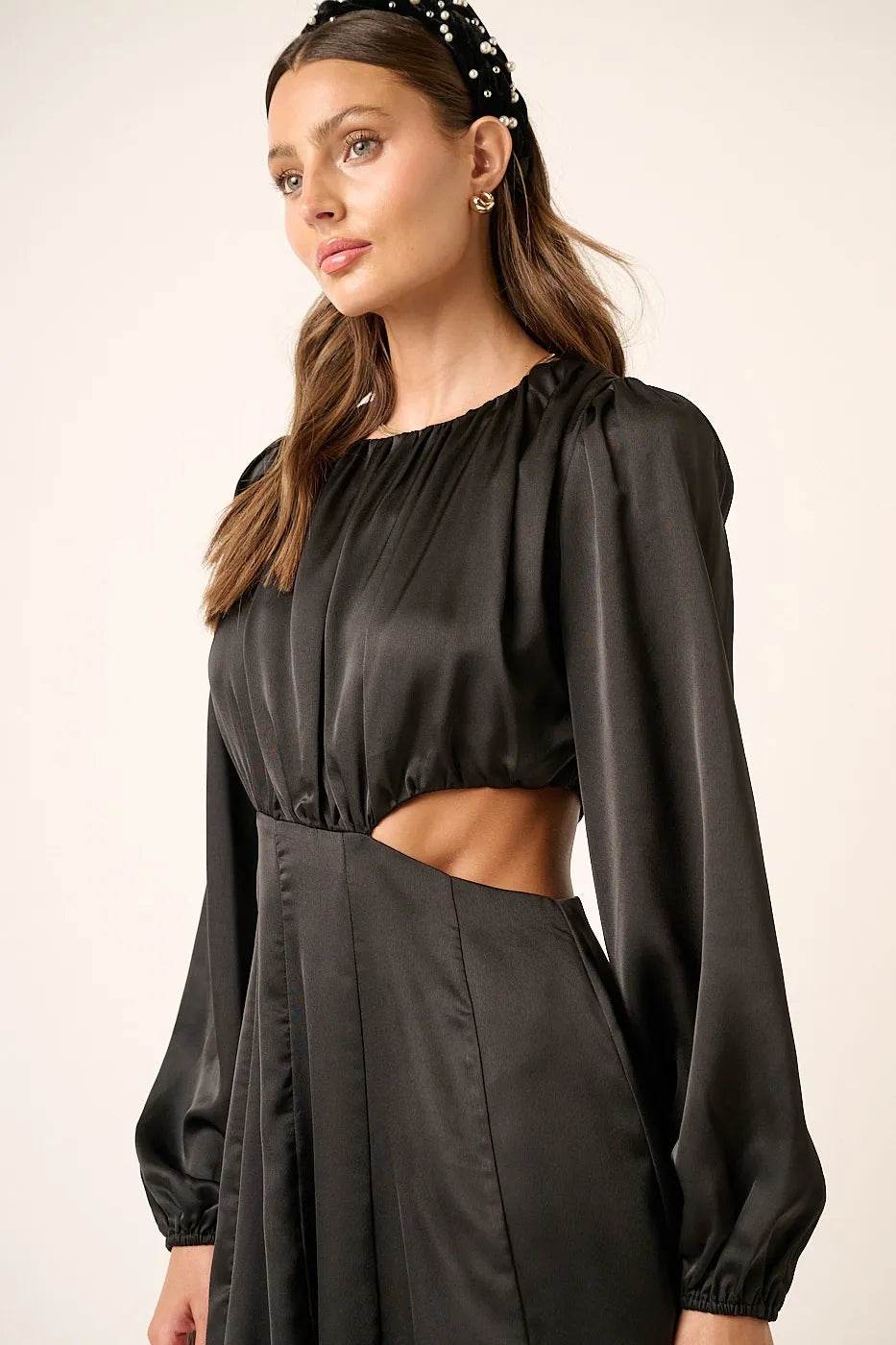Mittoshop Satin Side Cutout Detail Mini Dress - Veloro