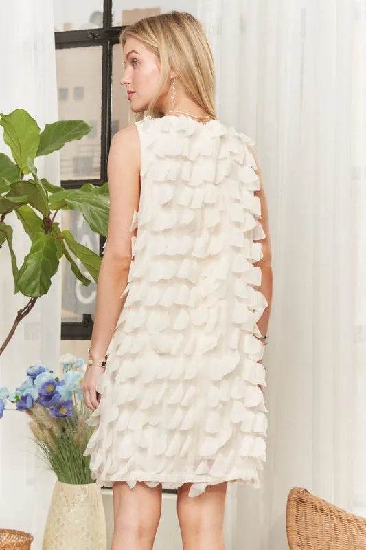 ADORA Sleeveless Shift 3D Petal Dress - Veloro