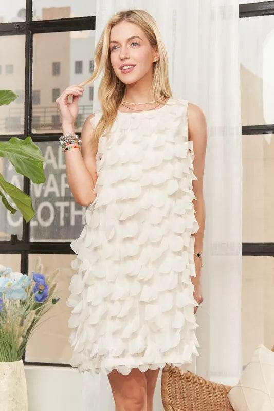 ADORA Sleeveless Shift 3D Petal Dress - Veloro