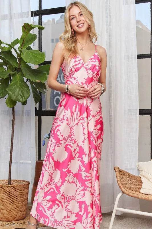 ADORA Print Spaghetti Strap Maxi Dress - Veloro