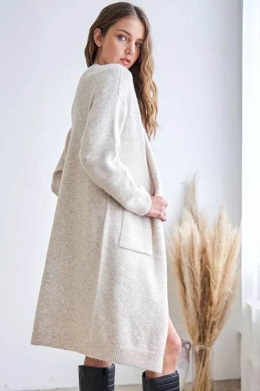 ADORA 2tone Sweater Open Cardigan - Veloro