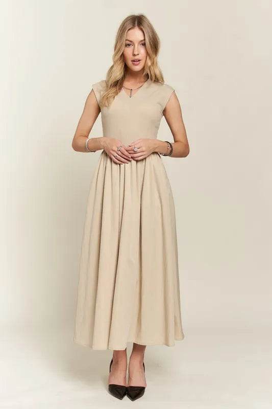 ADORA V-Neck Cap Sleeve Dress - Veloro