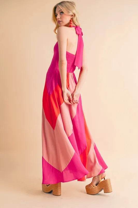 Aemi+Co Color Block Sleeveless Maxi Dress - Veloro