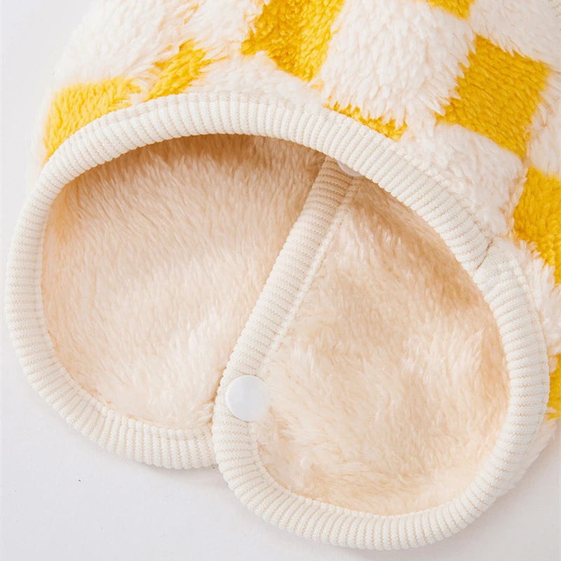 Plush Button Jacket for Small Dogs & Cats