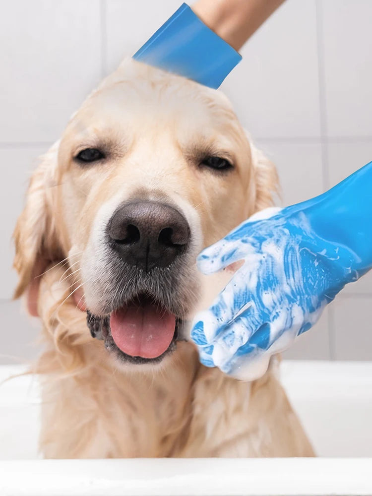 6PCS Pet Grooming Kit – Silicone Bath & Massage Gloves for Dogs & Cats