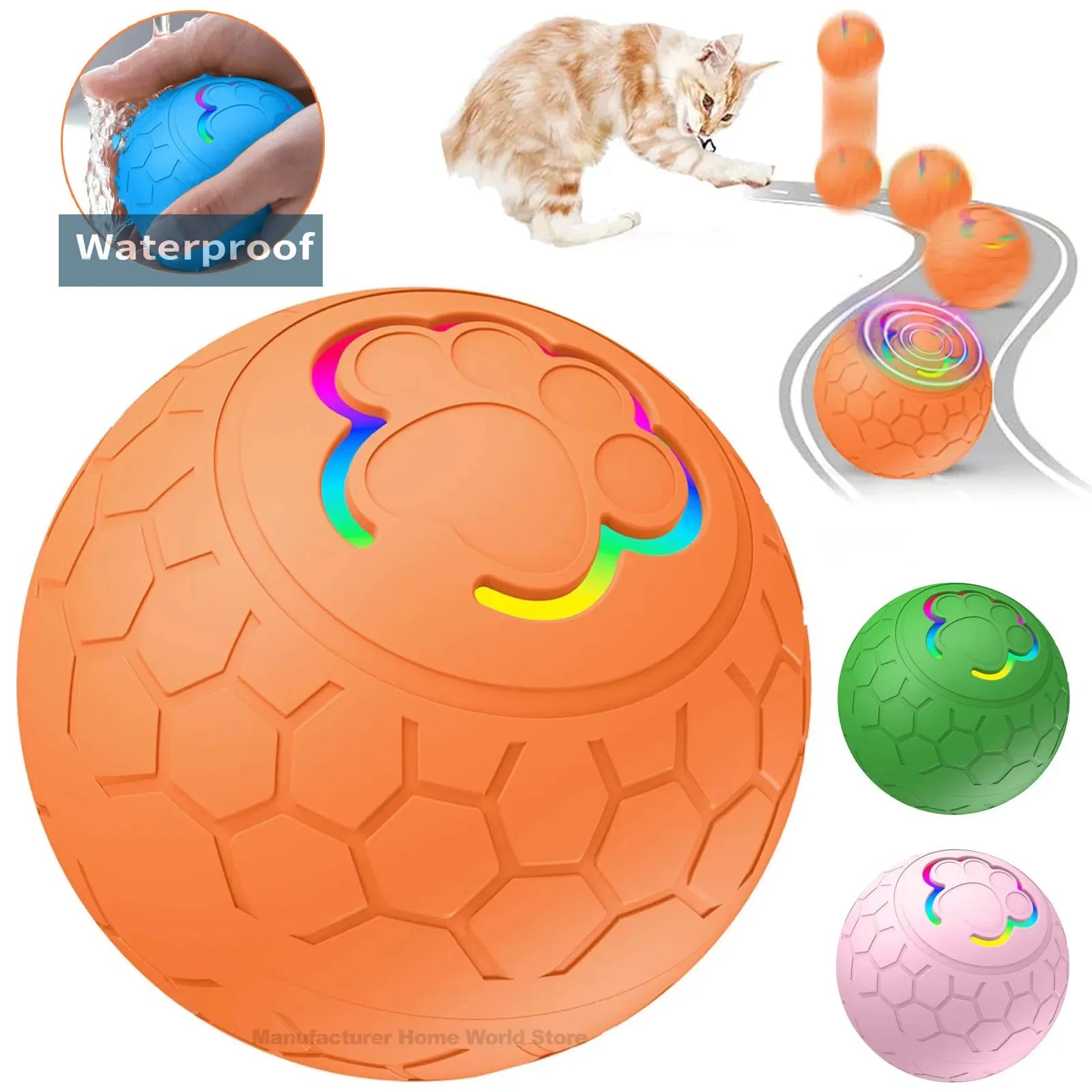 Smart Interactive Dog Toy Ball LED Rolling Toy