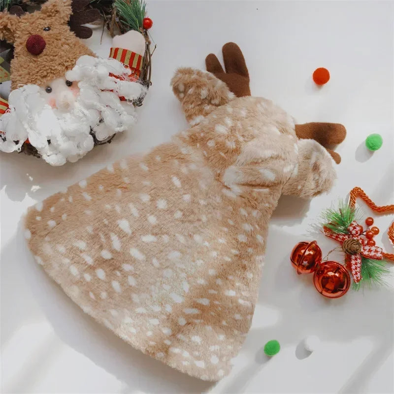 Christmas Elk Cloak Velvet Pet Costume for Dogs & Cats