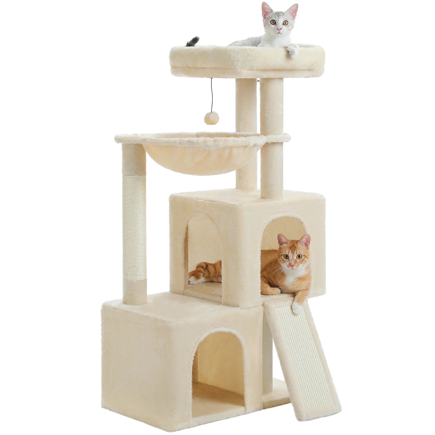 Large Cat Tree Tower with Condos, Hammock & Scratching Posts