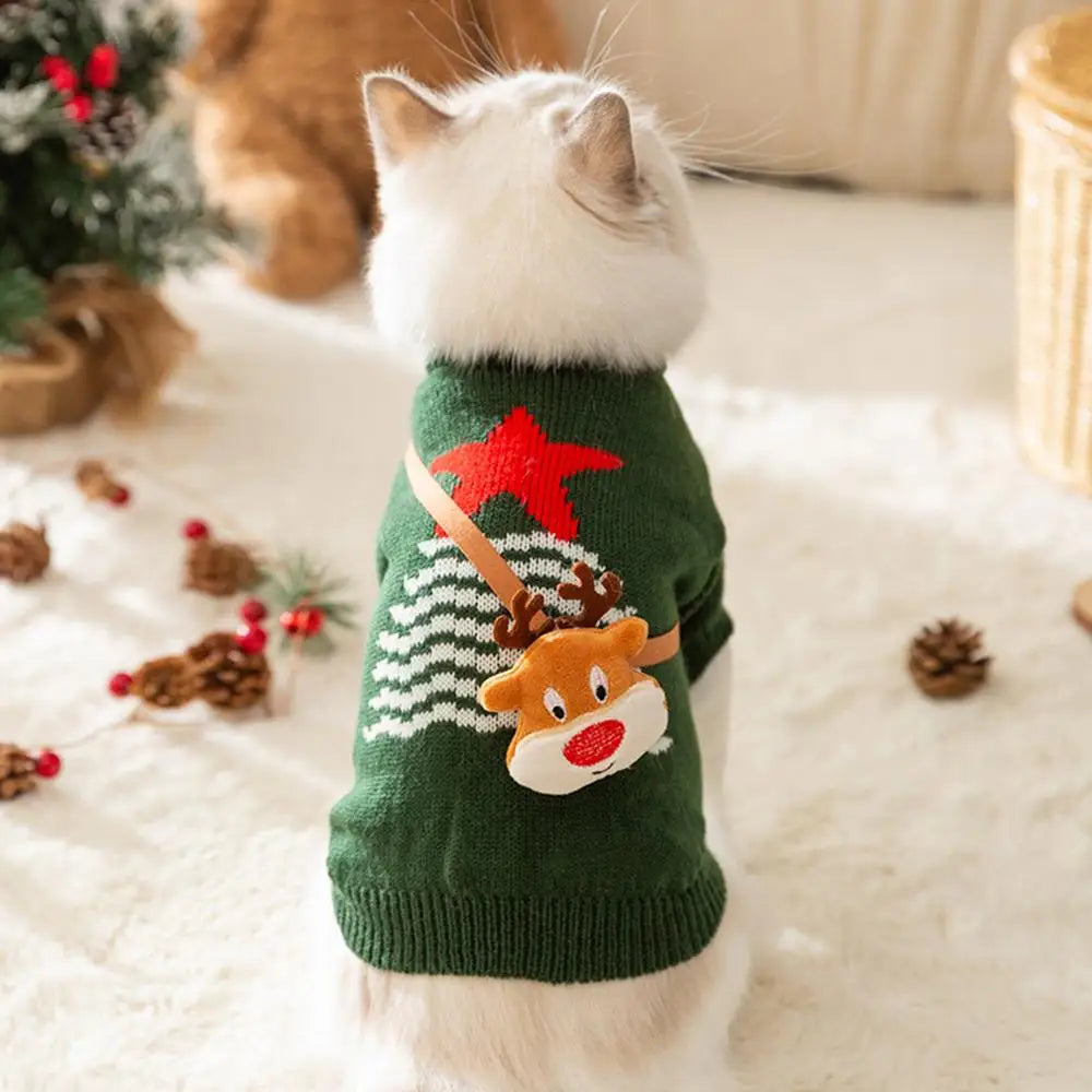 Christmas Dog & Cat Sweater for Small Pets