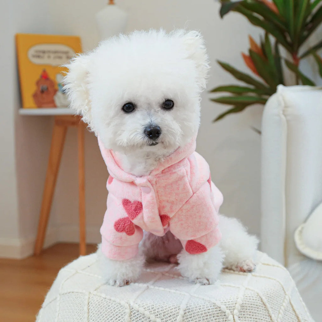 Pink Heart Pet Hoodie