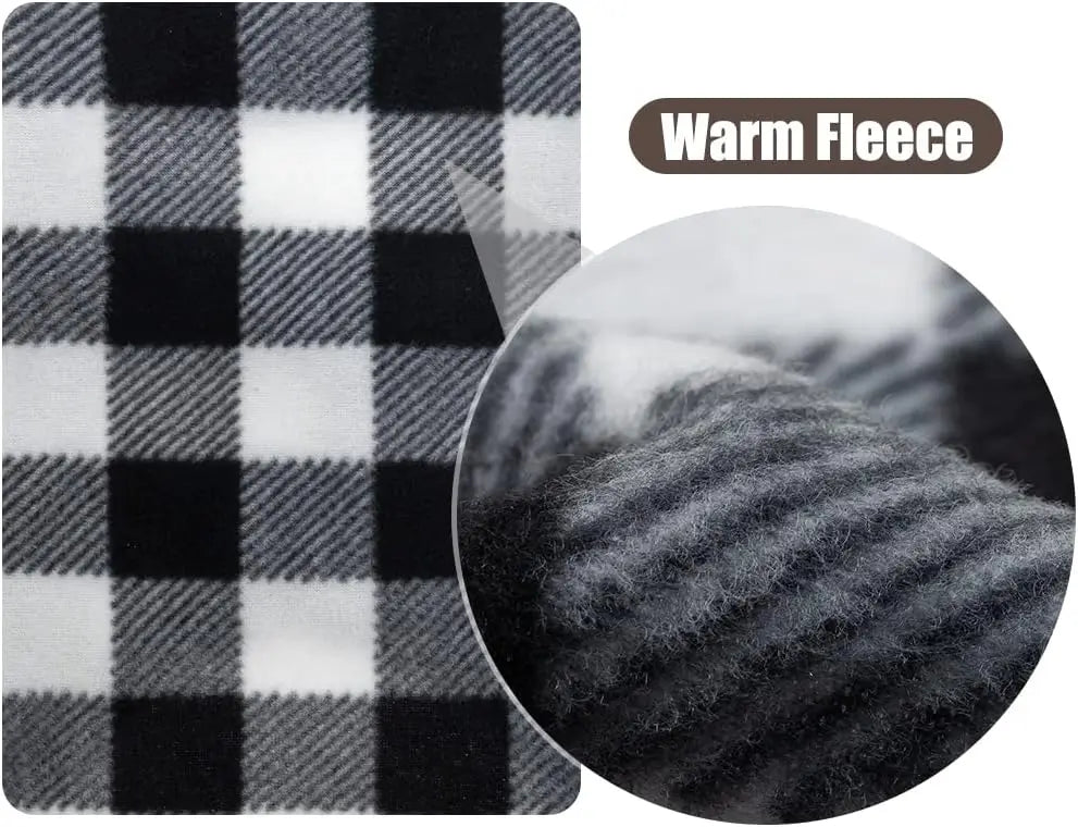 Plaid Fleece Hoodie for Cats & Small Dogs