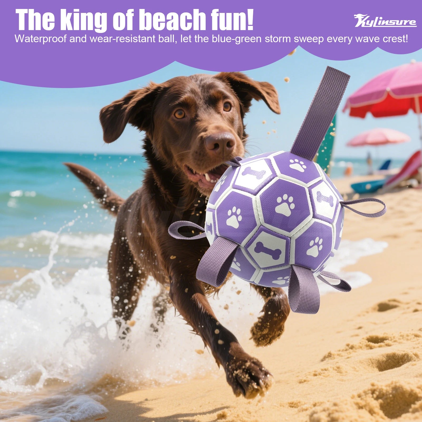 Dog Soccer Ball Toy with Straps