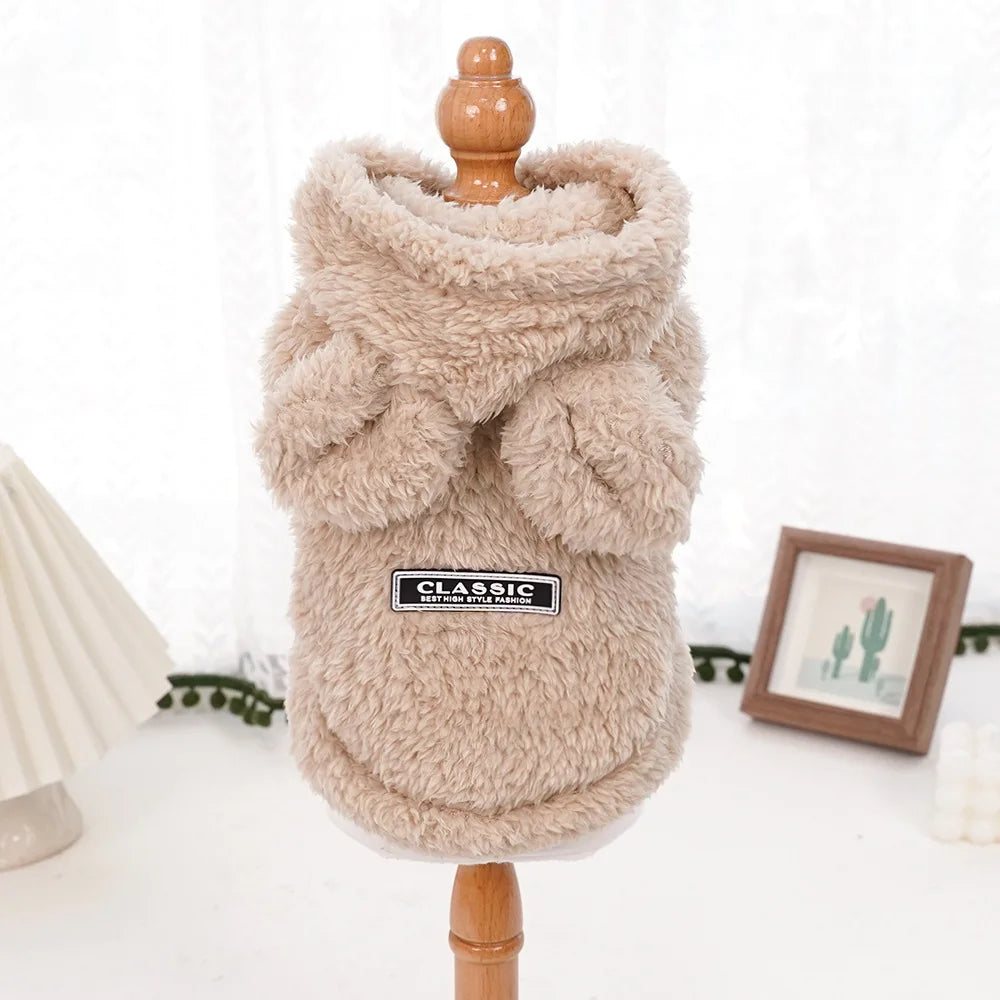 Soft Fleece Dog Hoodie – Winter Pet Jacket