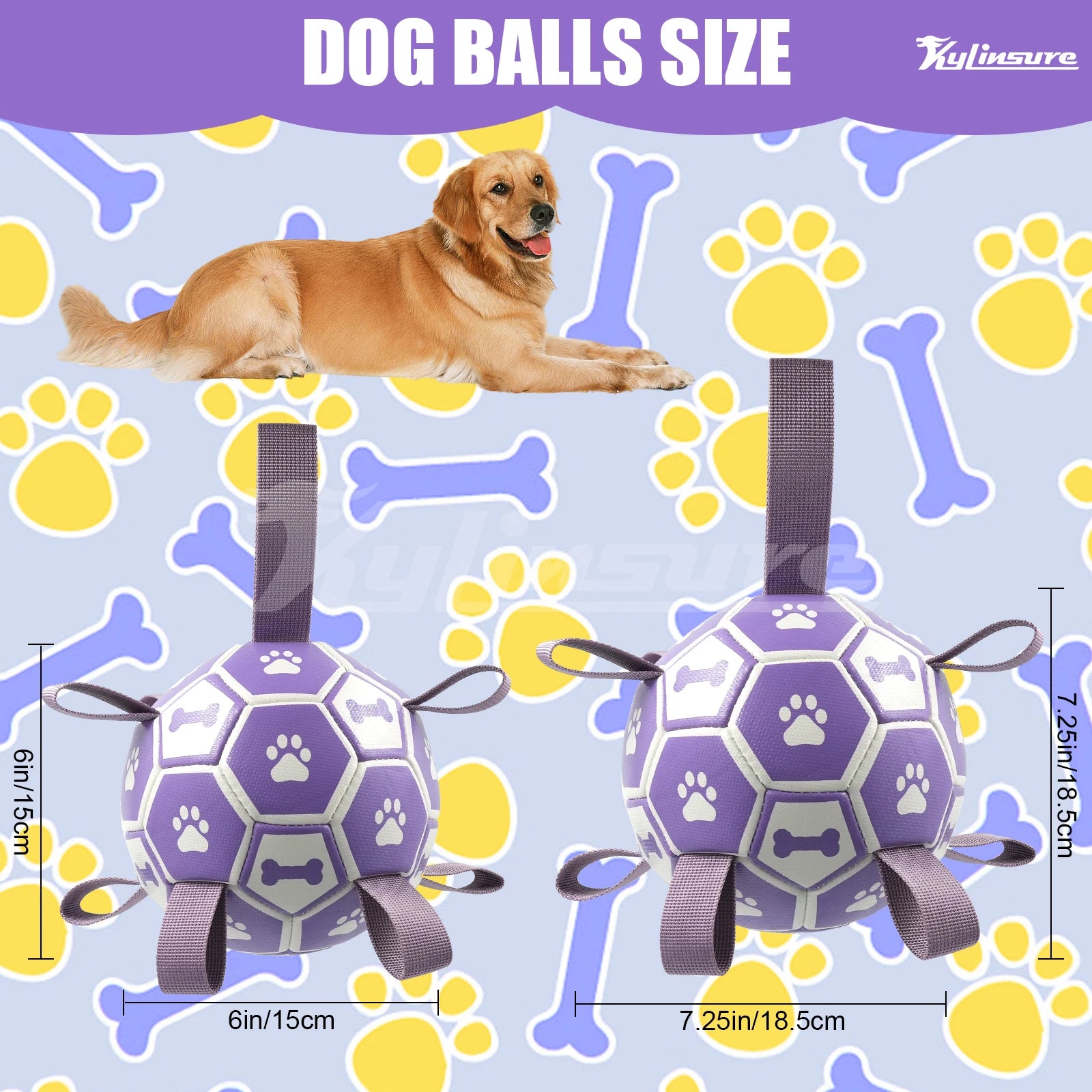 Dog Soccer Ball Toy with Straps