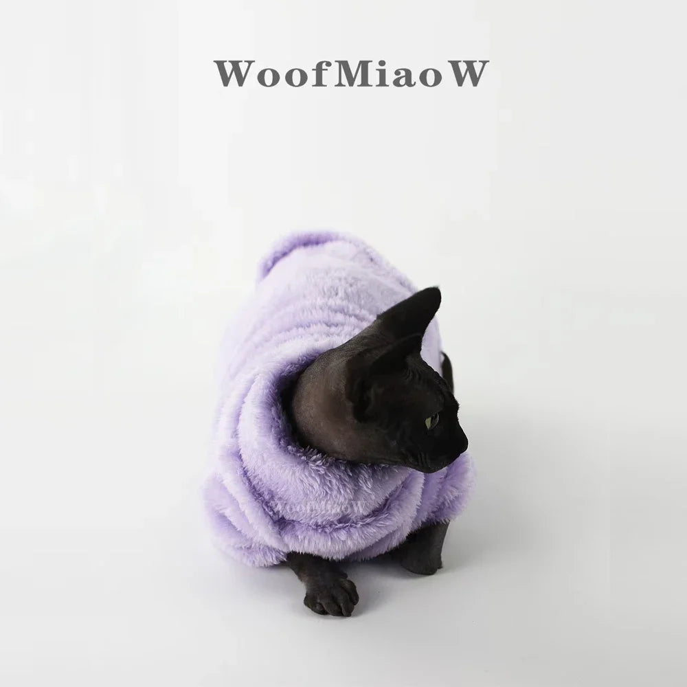 Cat Sweater Warm Velvet Vest for Small & Hairless Cats
