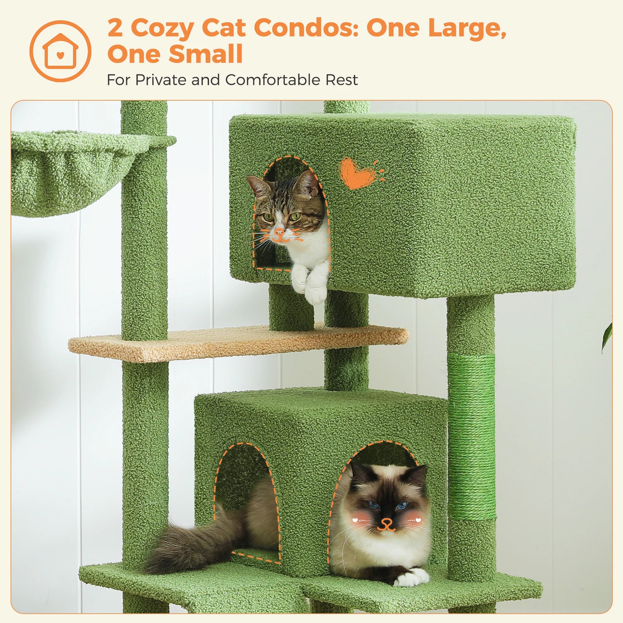 Multi-Level Cat Tree with Condo, Hammock & Scratching Posts