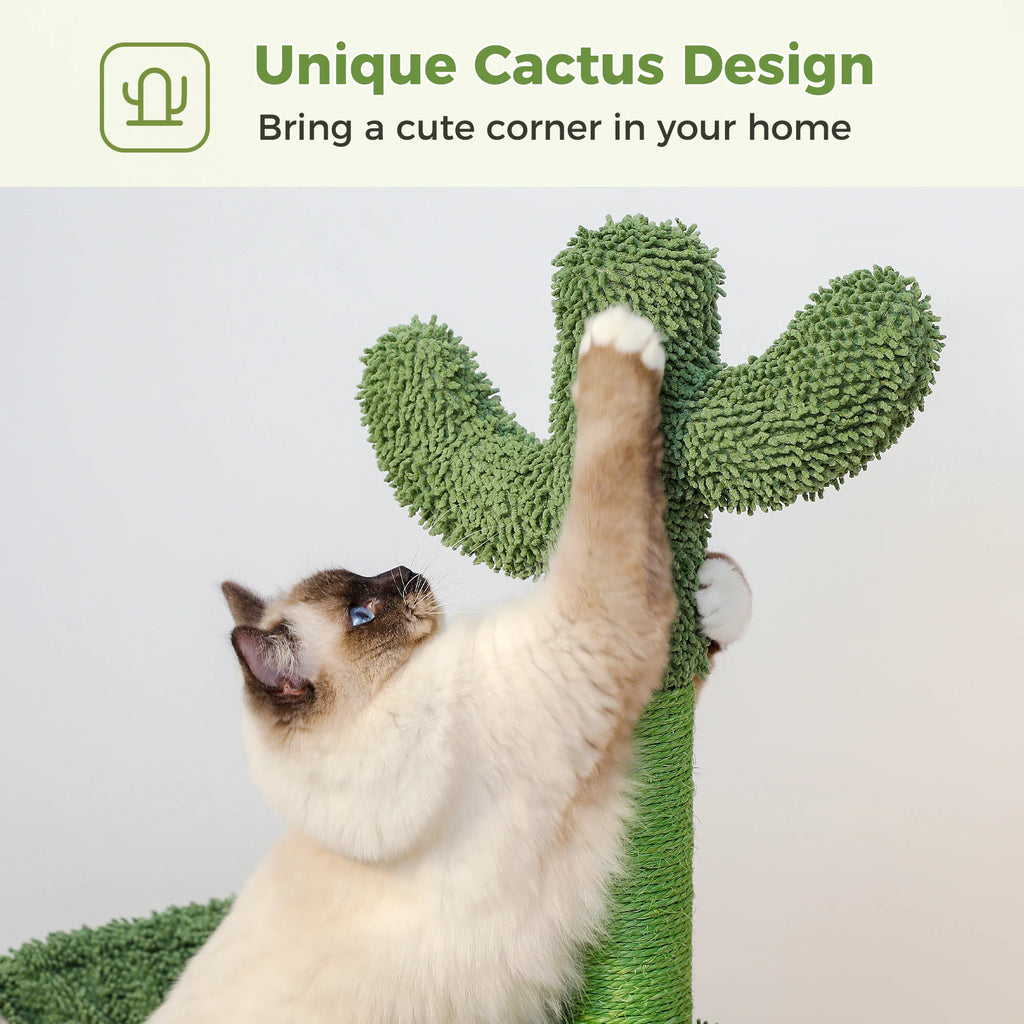 Cactus Cat Tree Tower with Condo & Hammock