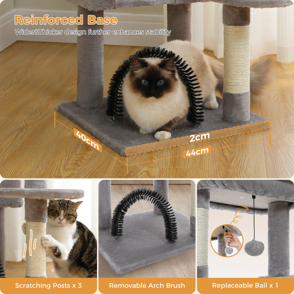 Multi-Level Cat Tree with Condo, Hammock & Scratching Posts