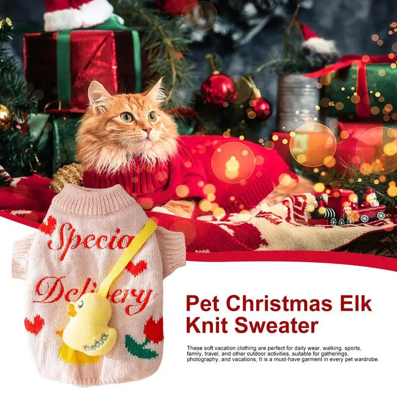 Christmas Dog & Cat Sweater for Small Pets