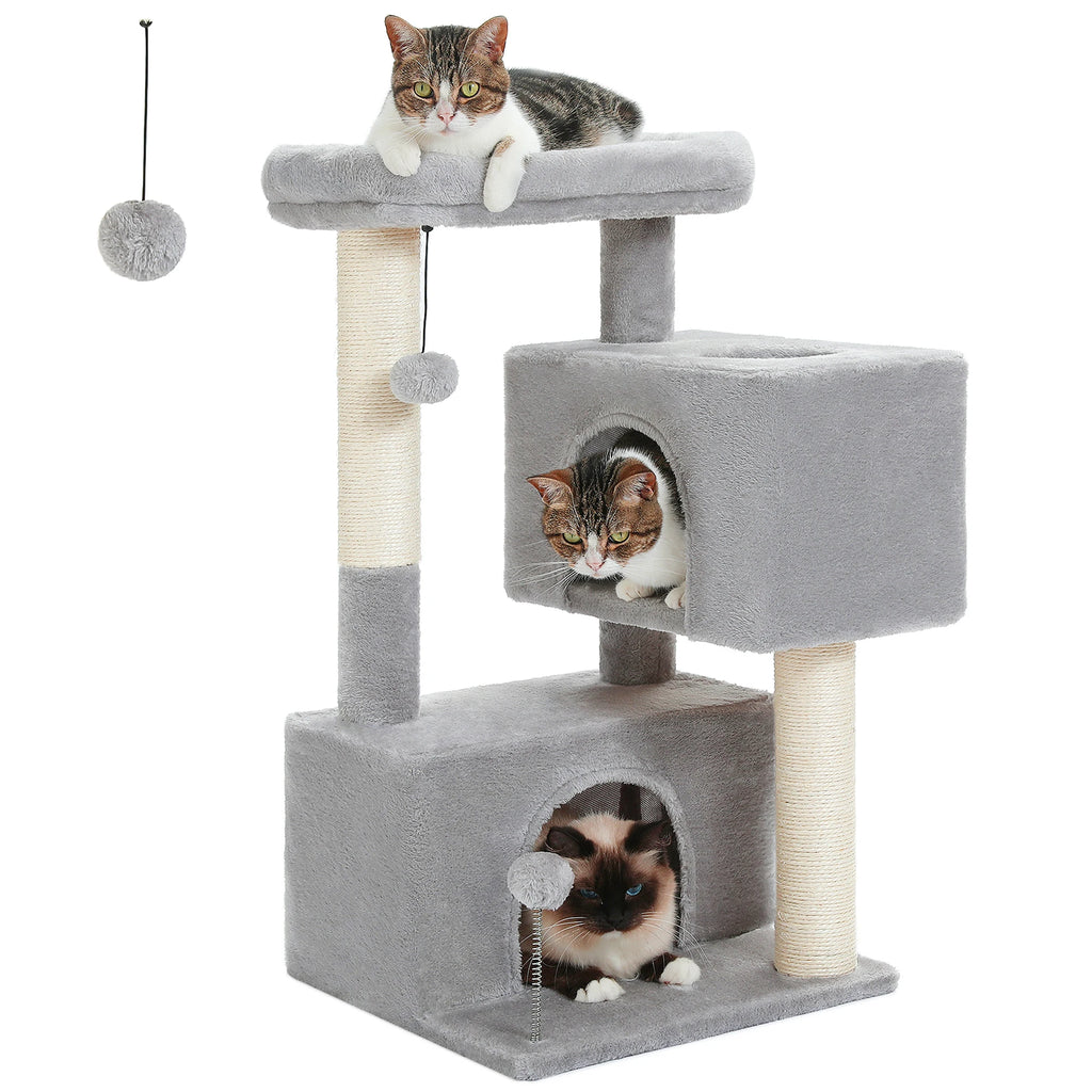 Large Cat Tree Tower with Condos, Hammock & Scratching Posts