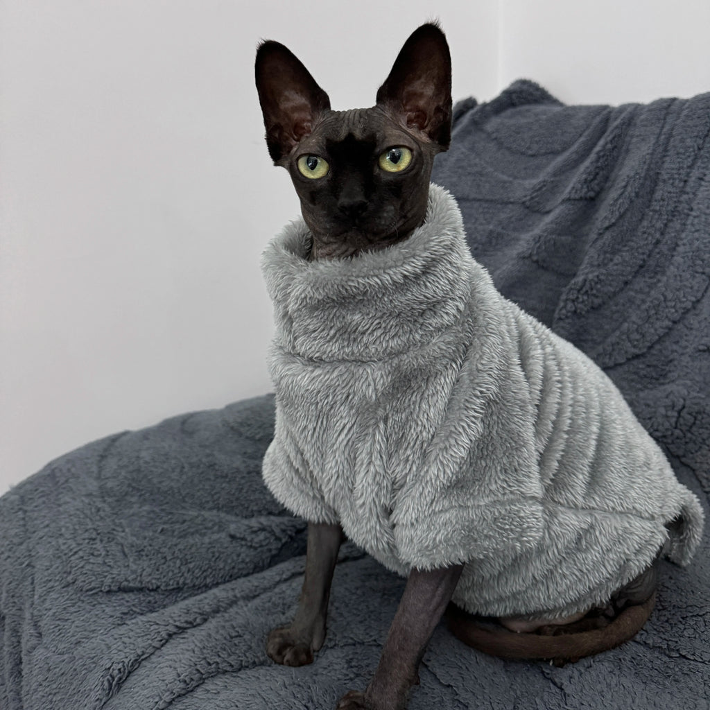 Cat Sweater Warm Velvet Vest for Small & Hairless Cats