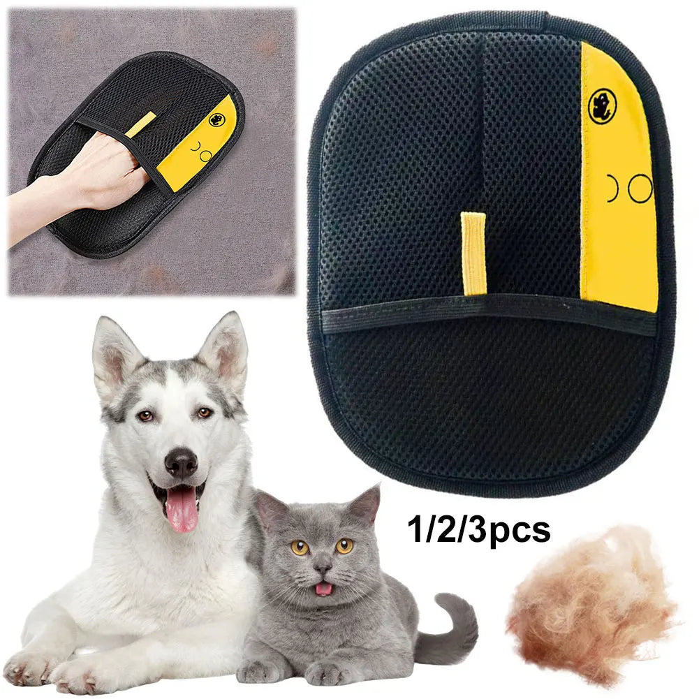 Pet Hair Remover Mitt – Grooming Gloves for Dogs, Cats & Rabbits
