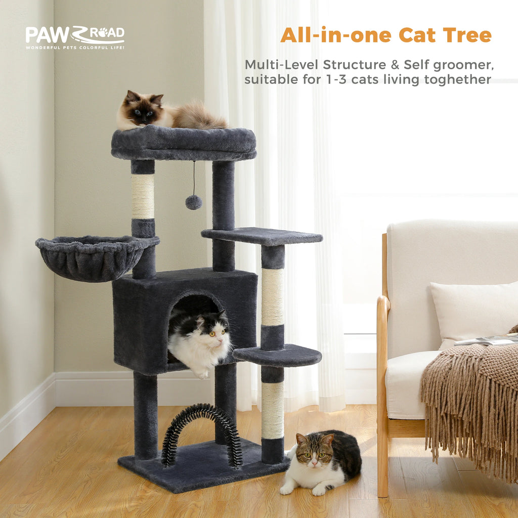 Multi-Level Cat Tree with Condo, Hammock & Scratching Posts