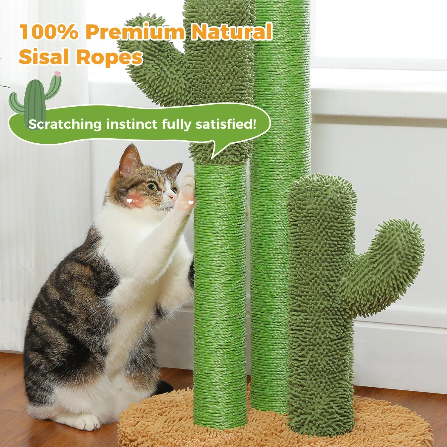 Cactus Cat Tree Tower with Condo & Hammock