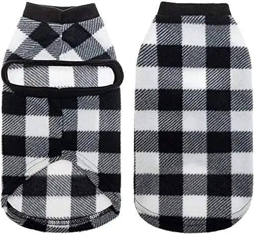 Plaid Fleece Hoodie for Cats & Small Dogs