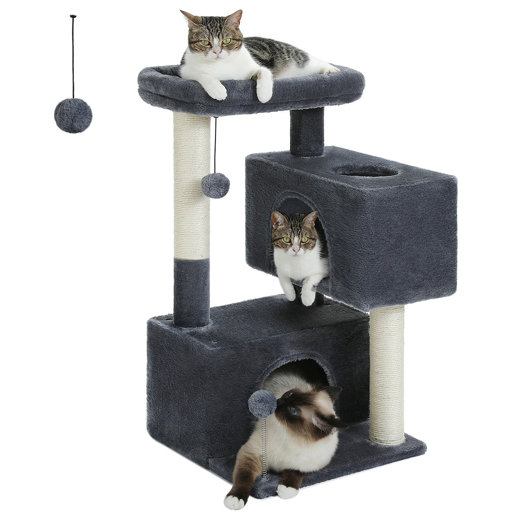 Large Cat Tree Tower with Condos, Hammock & Scratching Posts