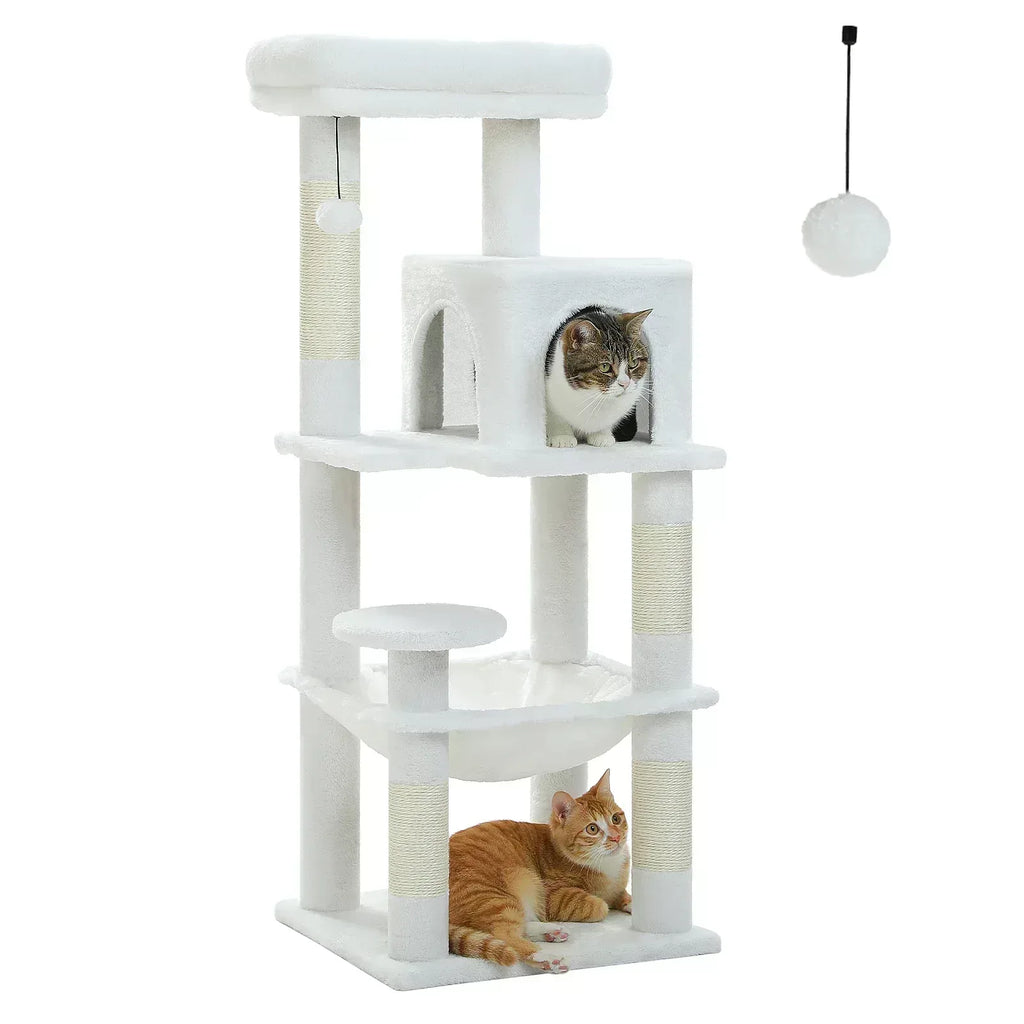 5-Level Cat Tree with Hammock & Top Perch – Indoor Tower for Large Cats - Veloro