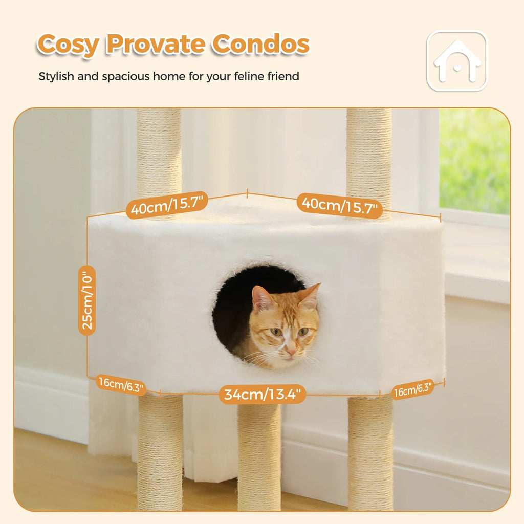 Multi-Level Cat Tree with Condo, Hammock & Scratching Posts