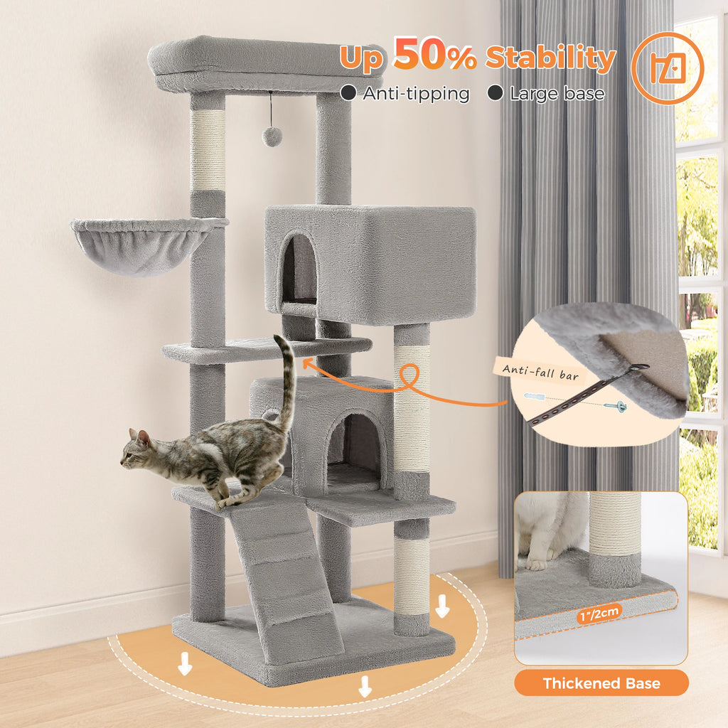 Multi-Level Cat Tree with Condo, Hammock & Scratching Posts