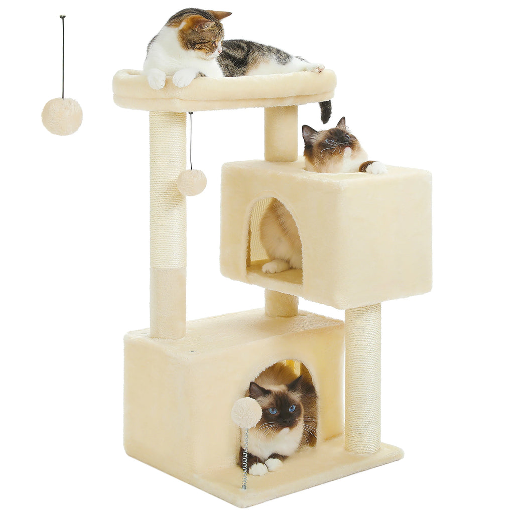 Large Cat Tree Tower with Condos, Hammock & Scratching Posts
