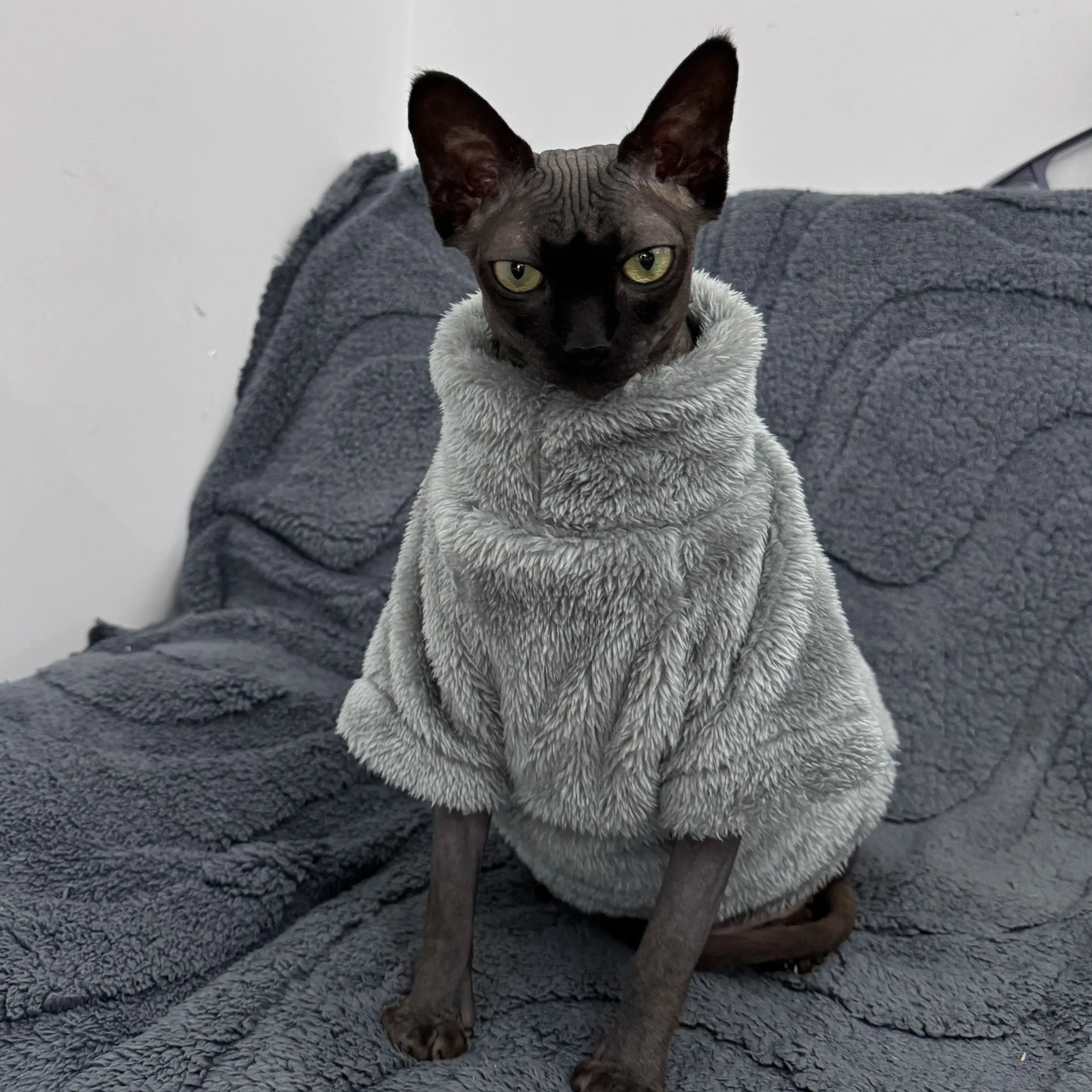 Cat Sweater Warm Velvet Vest for Small & Hairless Cats