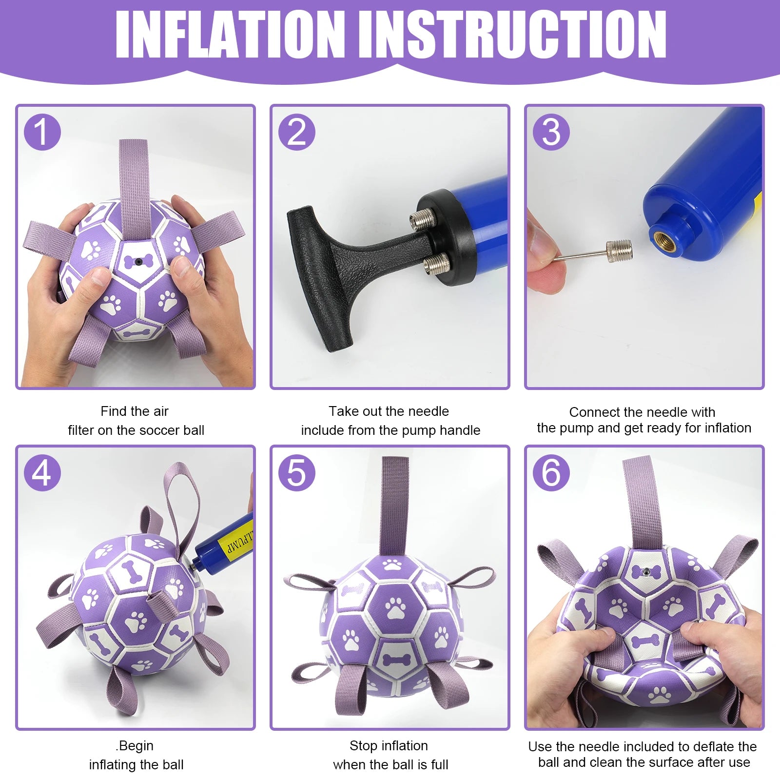 Dog Soccer Ball Toy with Straps